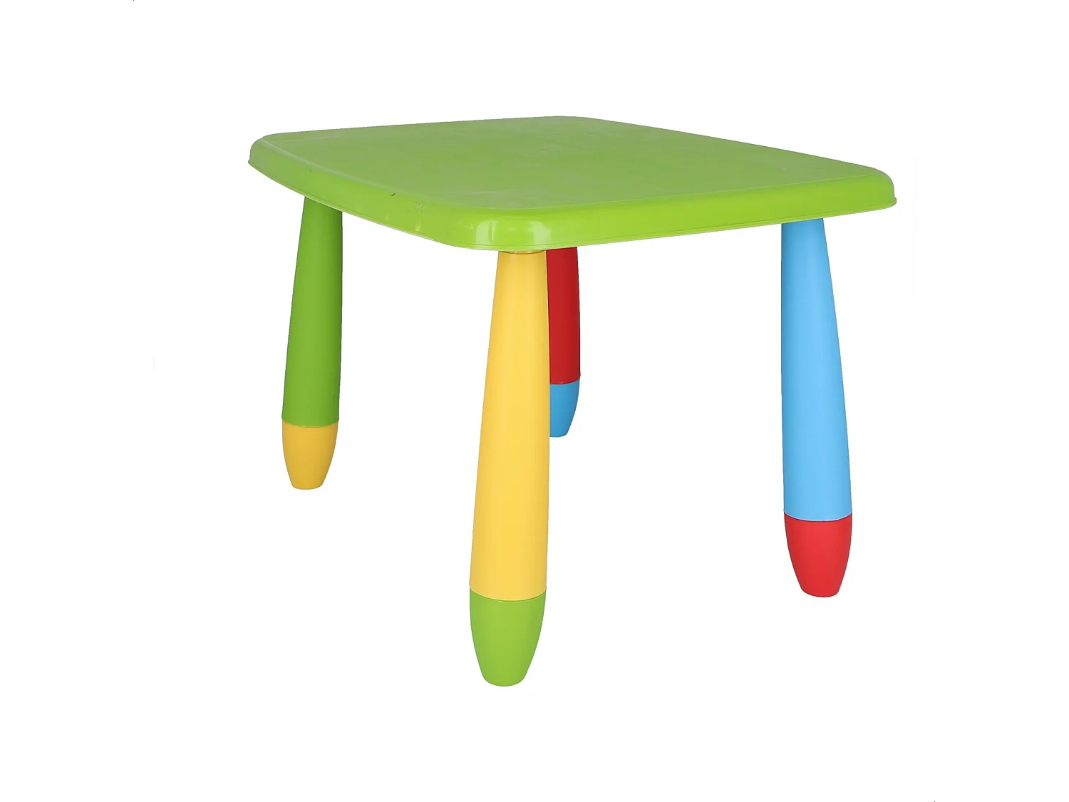 Table rectangulaire verte pour enfants, en plastique, L:73 cm x F:58 cm x H:48 cm