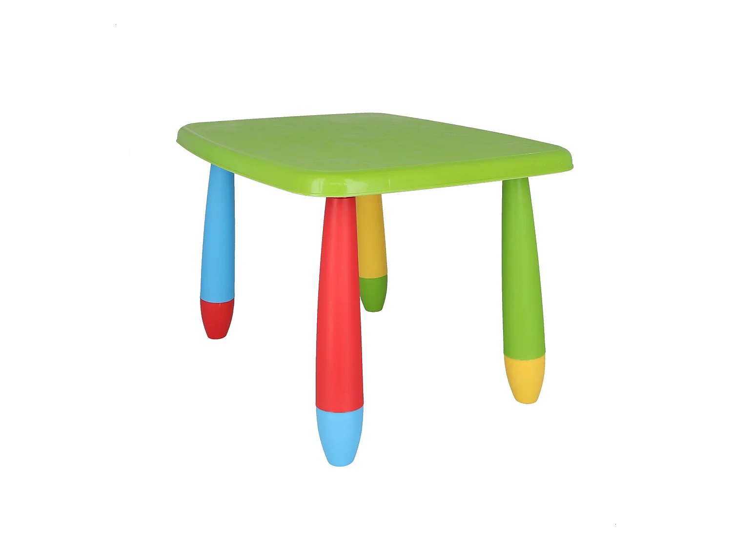 Table rectangulaire verte pour enfants, en plastique, L:73 cm x F:58 cm x H:48 cm