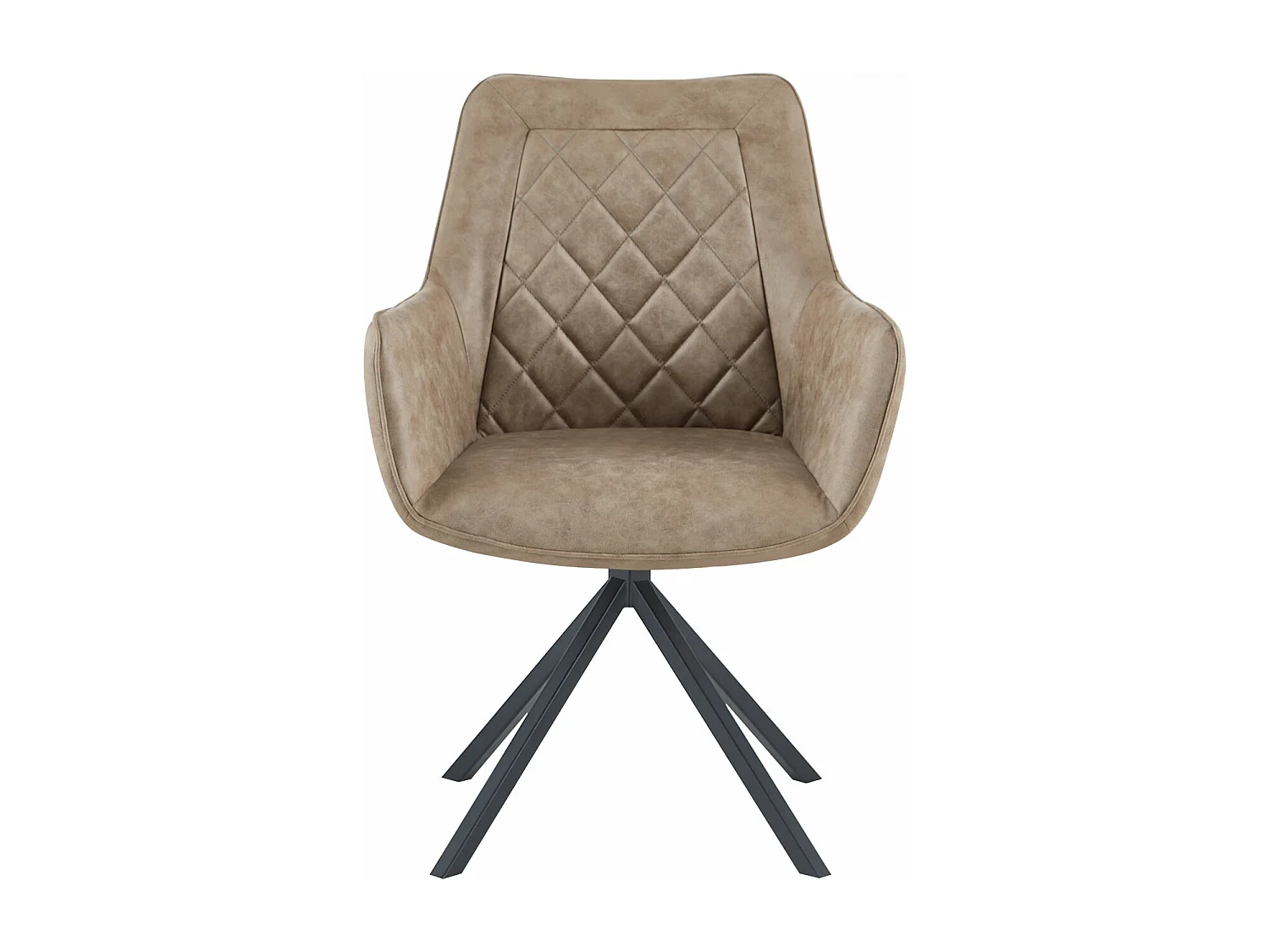 Fauteuil Pivotant Élégant en Velours Beige et Métal Noir