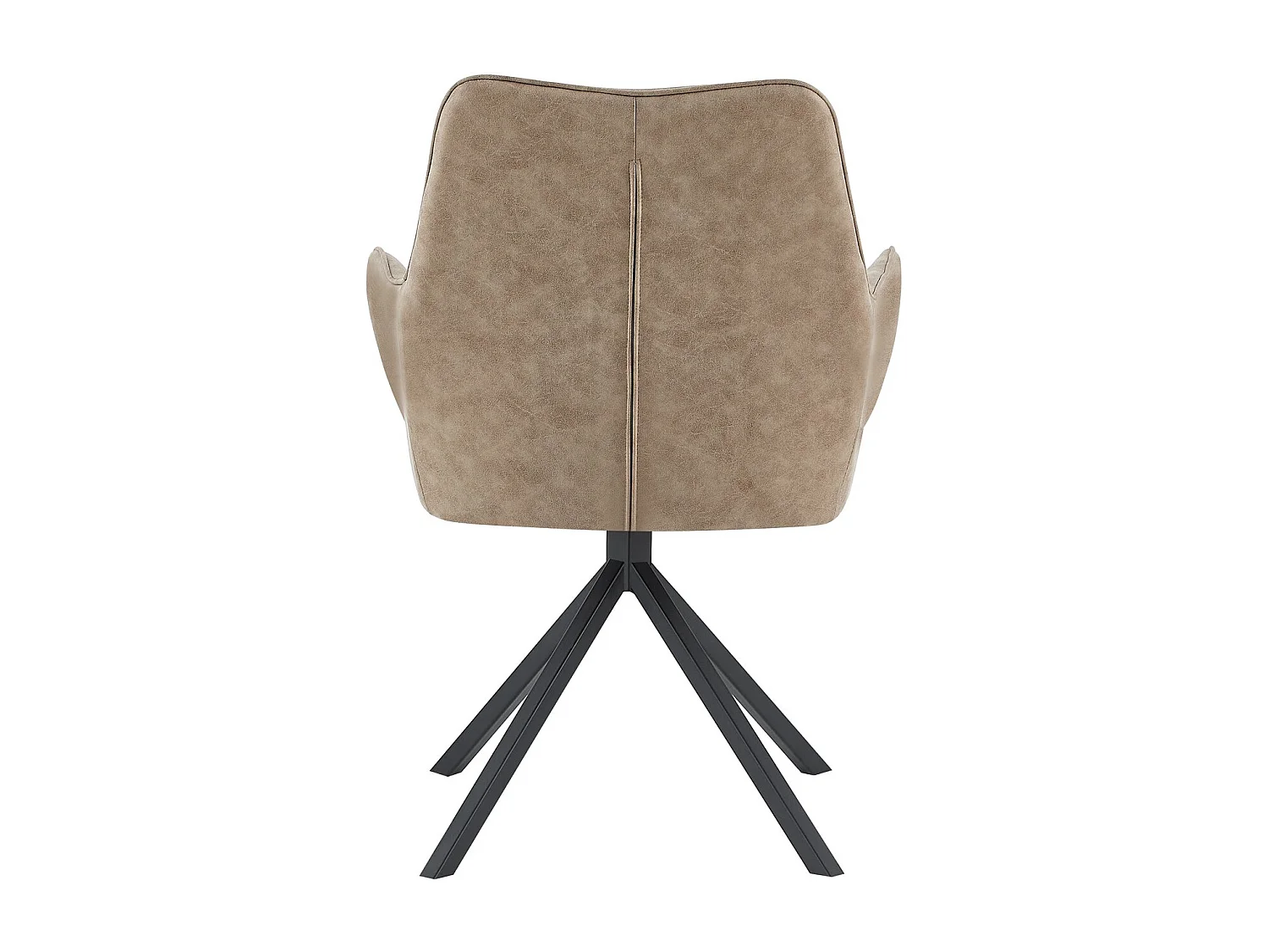 Fauteuil Pivotant Élégant en Velours Beige et Métal Noir
