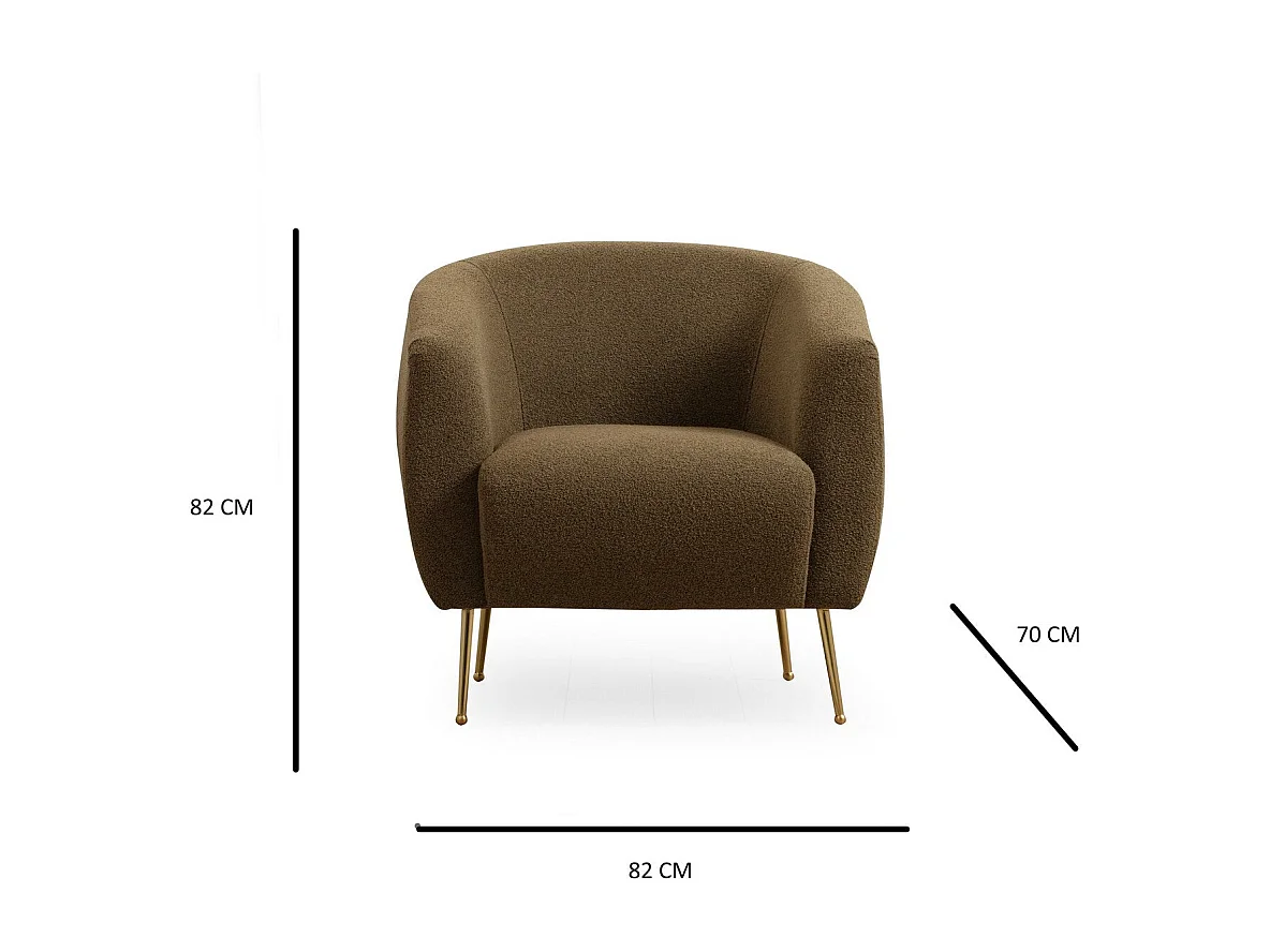 Sillón Altadena 107, Verde, 82x70x82cm, Tapiz, Patas: Metal