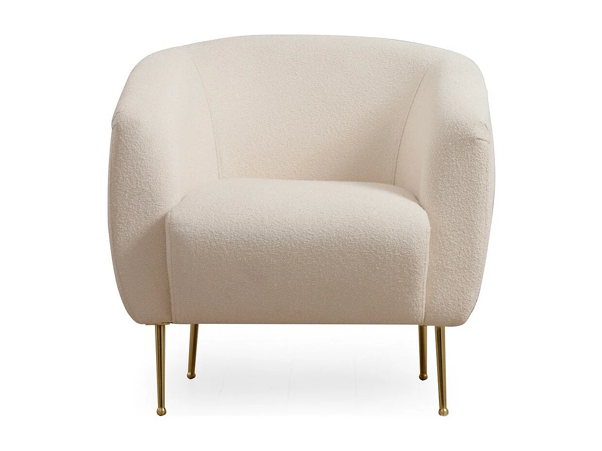 Sillón Altadena 107, De color marrón claro, 82x70x82cm, Tapiz, Patas: Metal