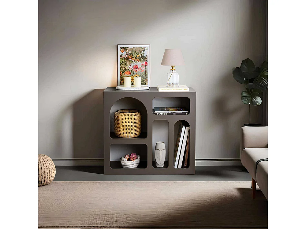 Console contemporain Antaro L80xH74cm Anthracite