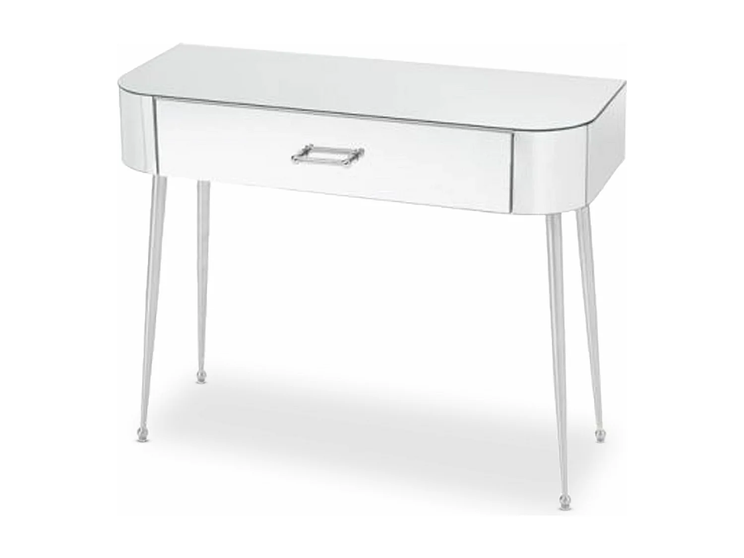 Console Fantasio 1 tiroir Miroir et Argent