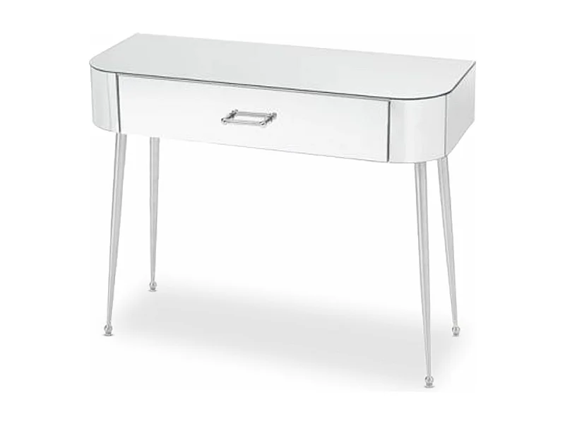 Console Fantasio 1 tiroir Miroir et Argent
