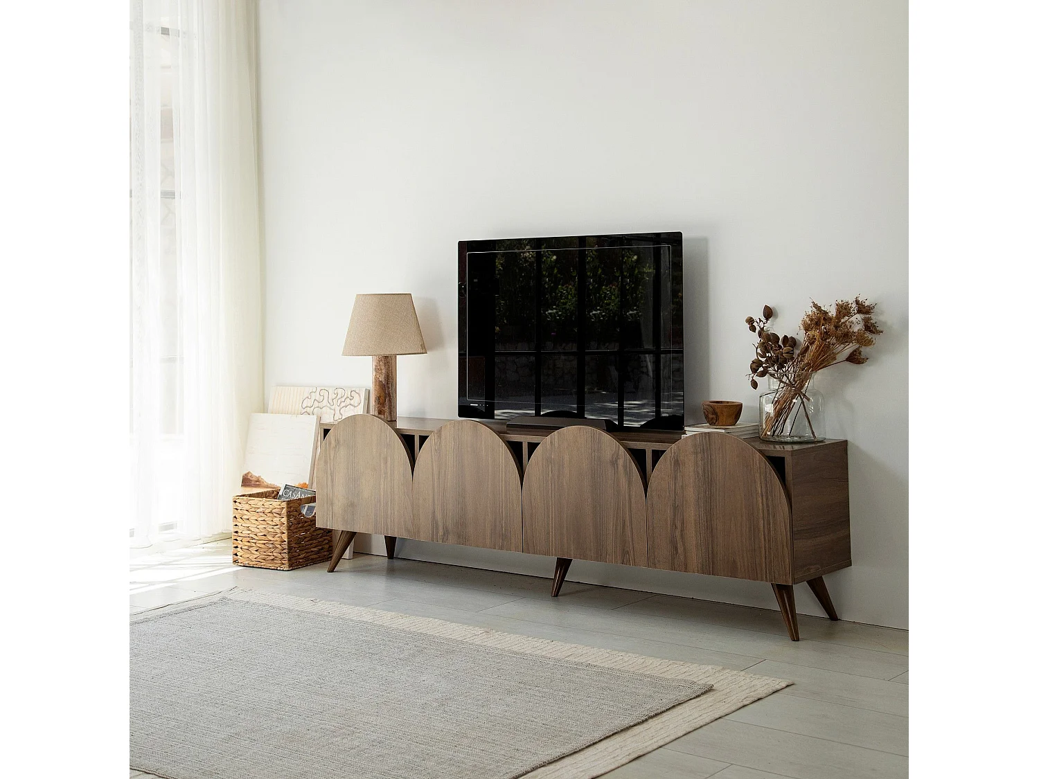 Mesa de tv Kailua 2067, Nogal, 180x50x35cm