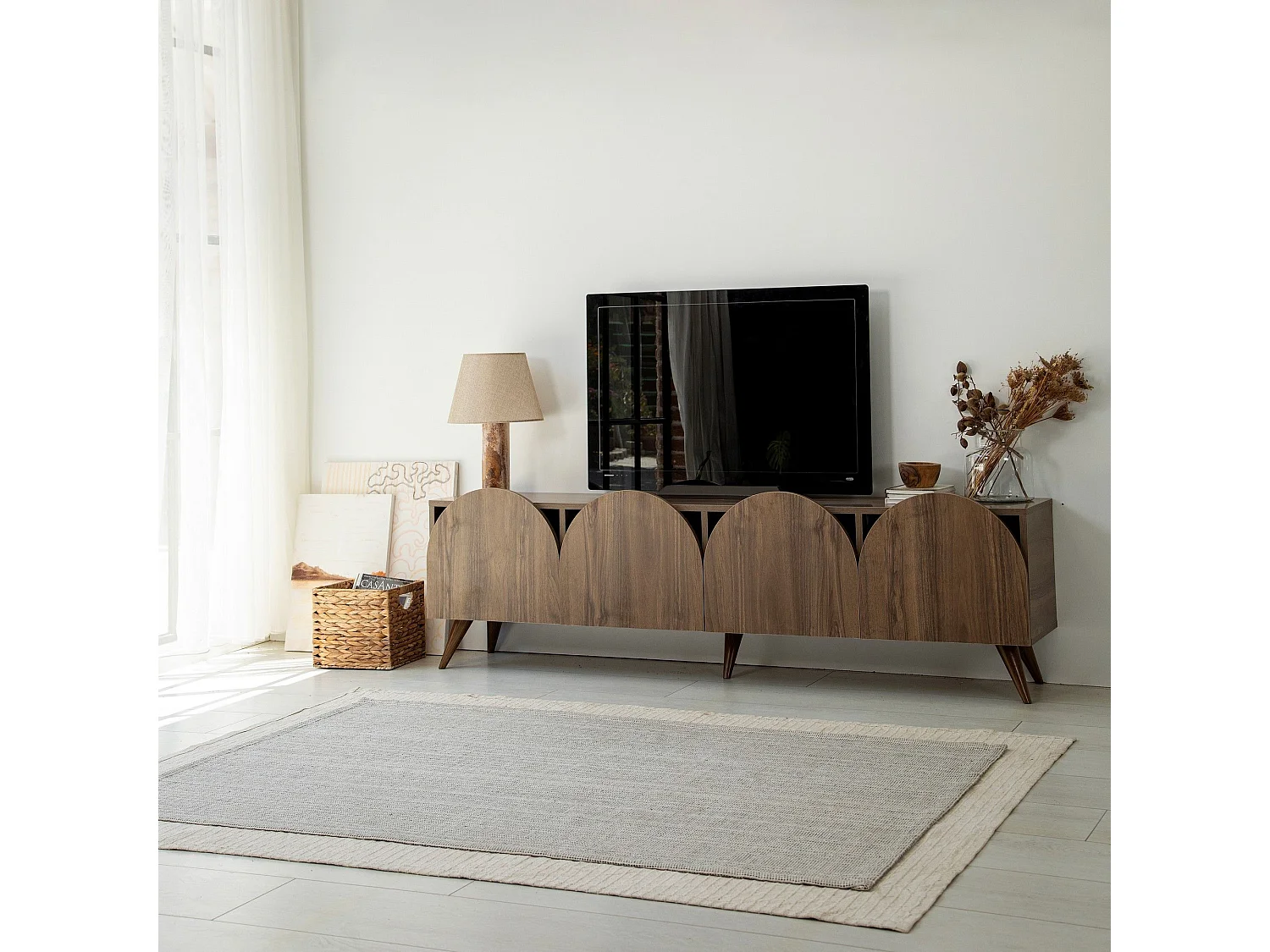 Mesa de tv Kailua 2067, Nogal, 180x50x35cm