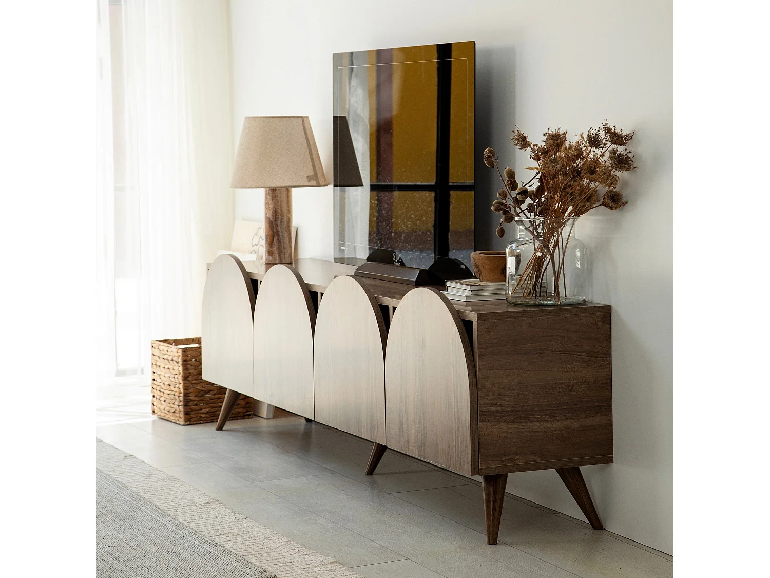 Mesa de tv Kailua 2067, Nogal, 180x50x35cm