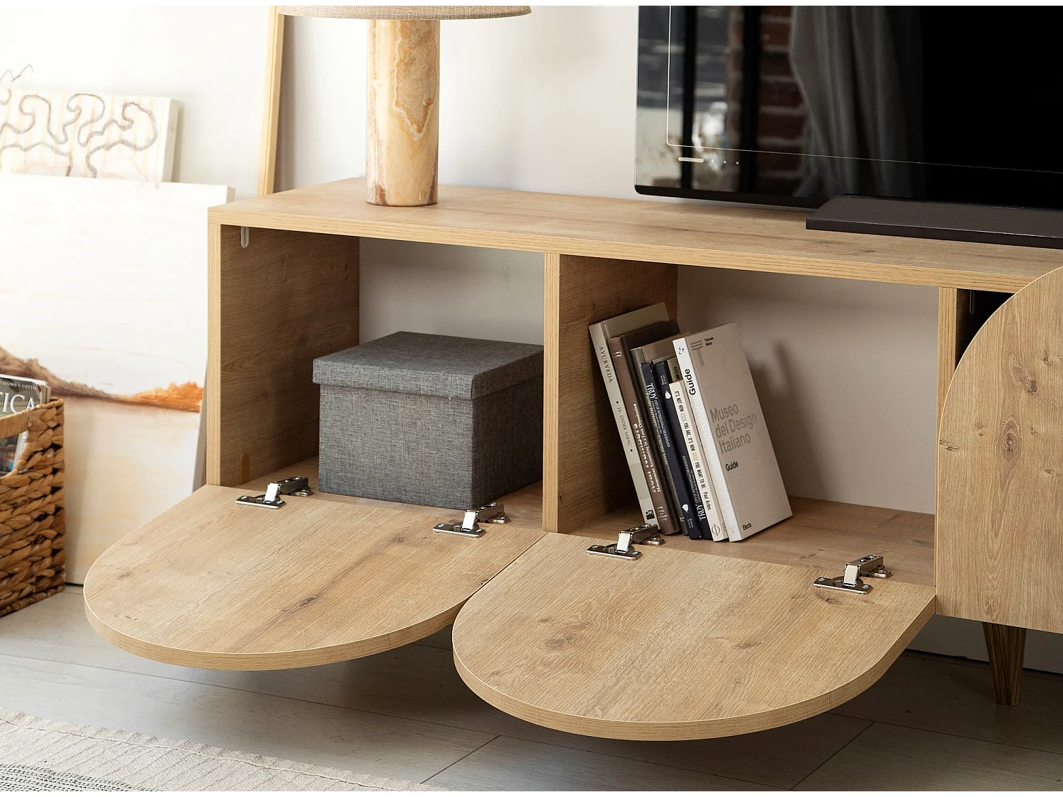 Mesa de tv Kailua 2067, Nogal, 180x50x35cm