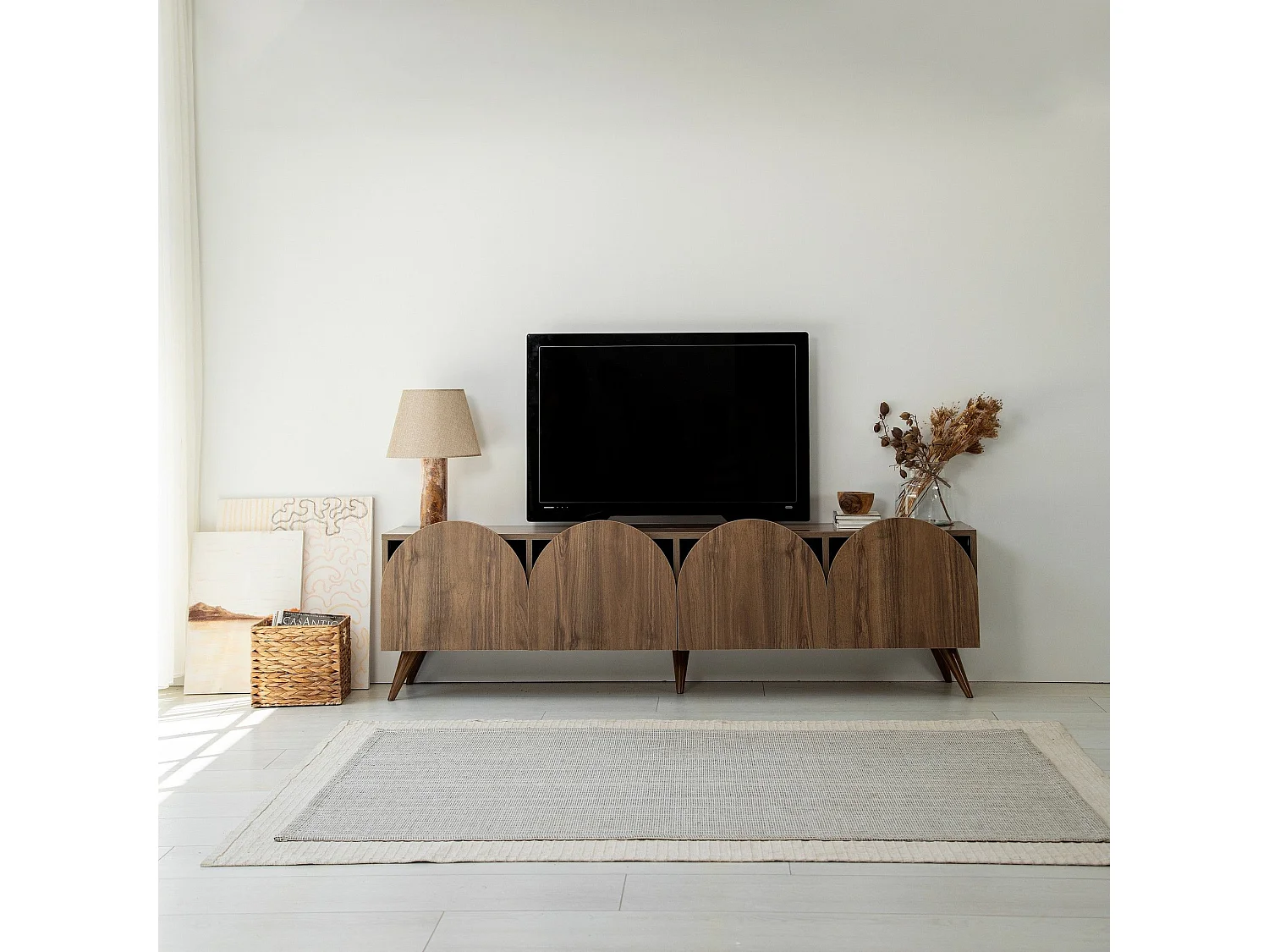 Meuble TV Marva 180cm Bois foncé