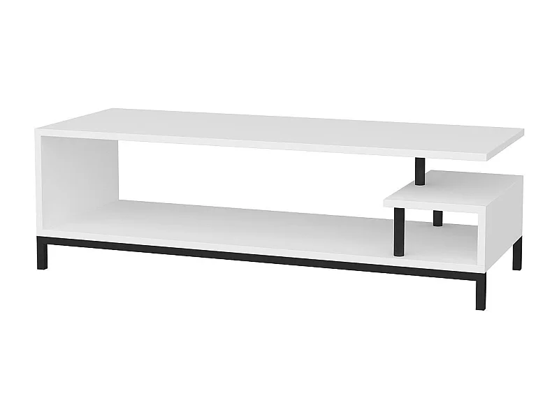 Stijlvolle zwart-witte tv-standaard, 120 x 44,6 x 37,6 cm | 100% melamine spaanplaat, 18 mm dik | Modern design voor woonkamers en entertainmentruimtes