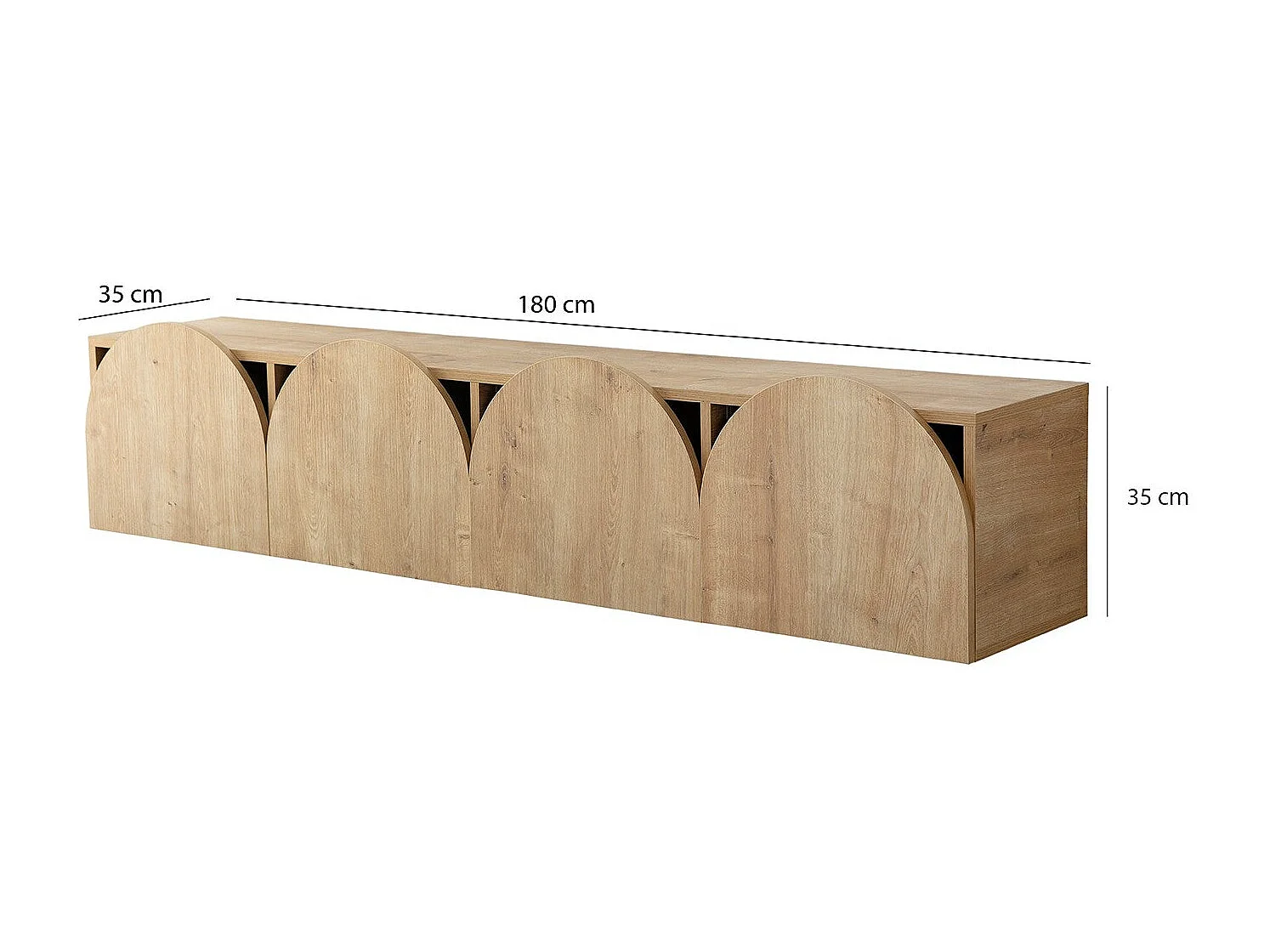 Meuble TV suspendu Marva 180cm Chêne clair