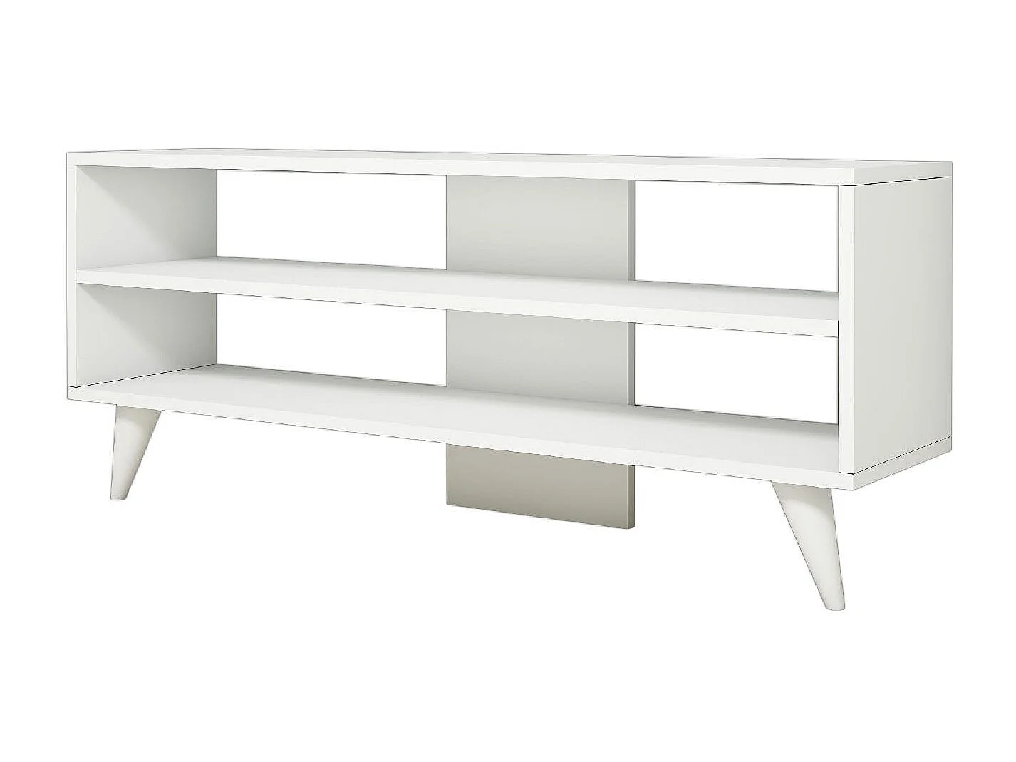 Mueble de TV – 120 cm x 50 cm x 29,6 cm – Blanco – Tablero de partículas recubierto de melamina