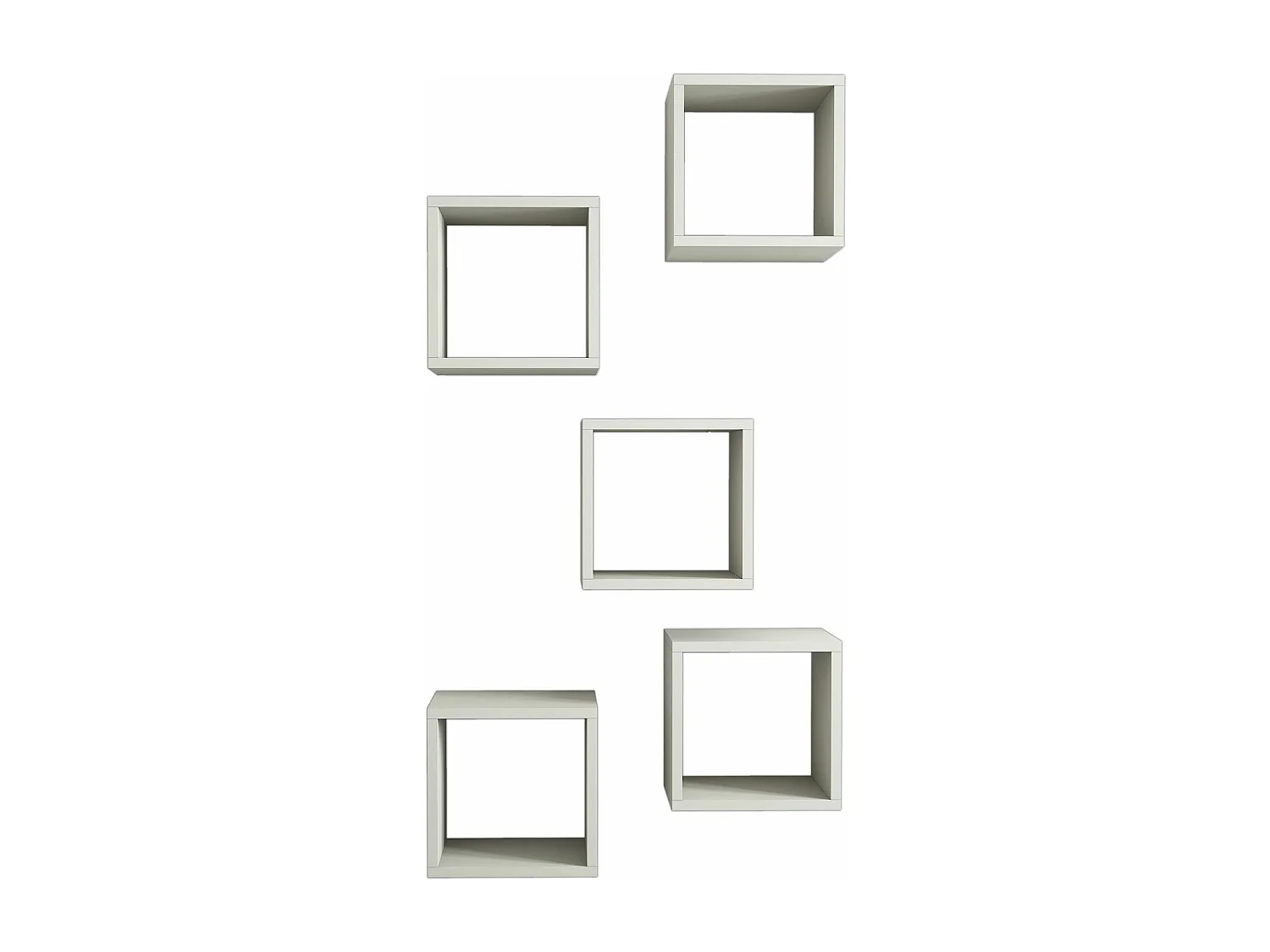 Lot de 5 étagères murales cube Pyxis L30xH30cm Blanc crème
