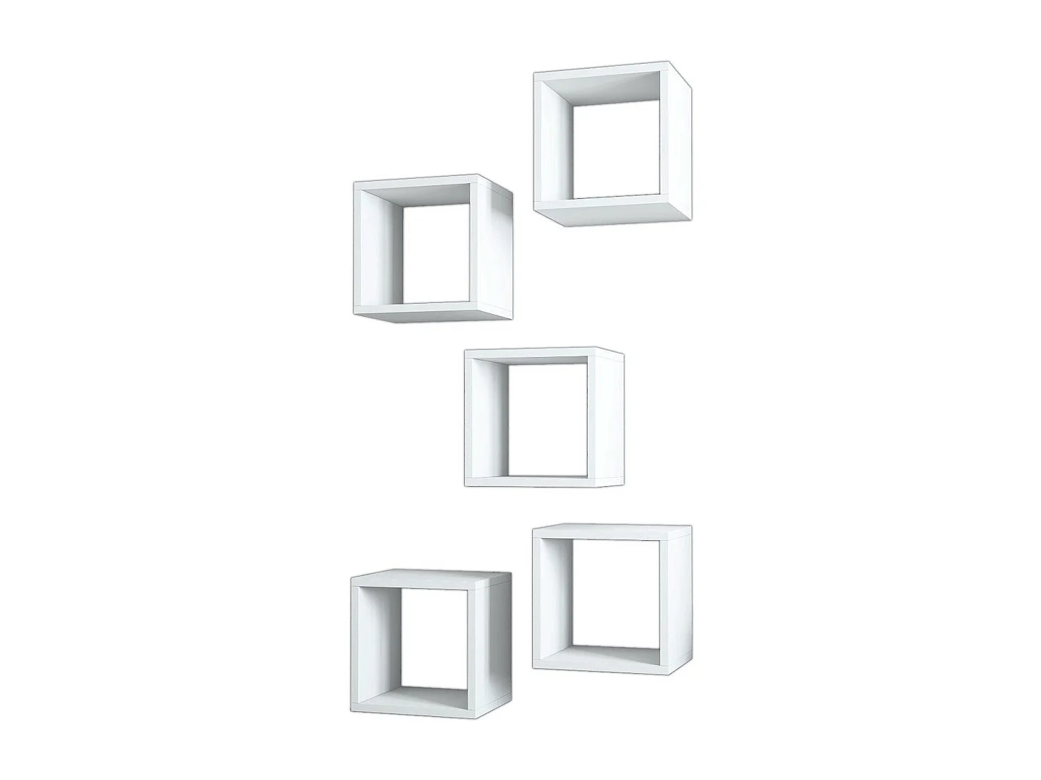 Lot de 5 étagères murales cube Pyxis L30xH30cm Blanc