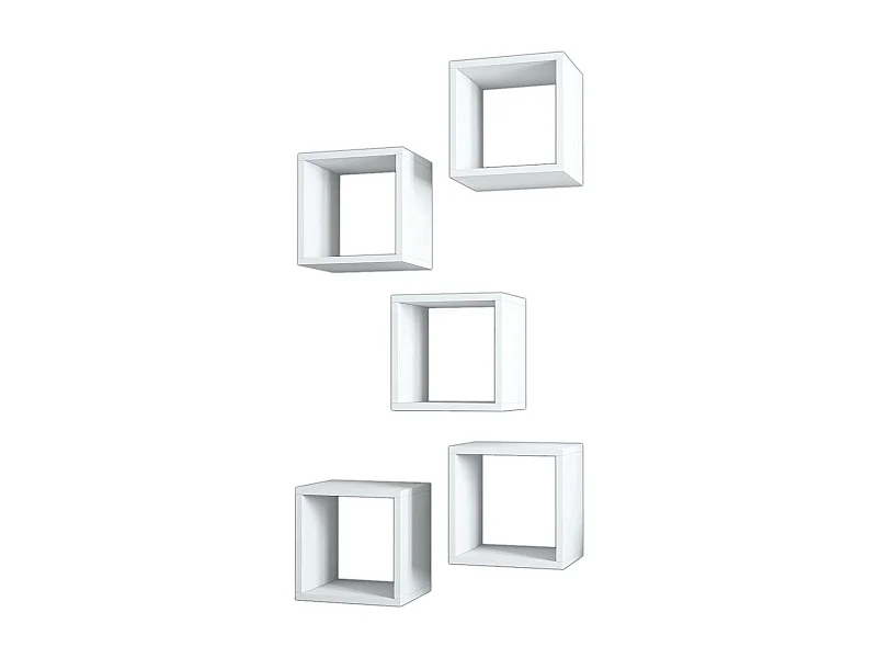 Lot de 5 étagères murales cube Pyxis L30xH30cm Blanc