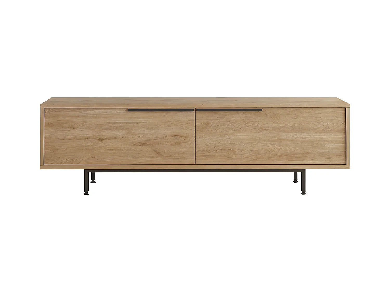 Meuble 2 portes TV Evelis L160cm Bois clair