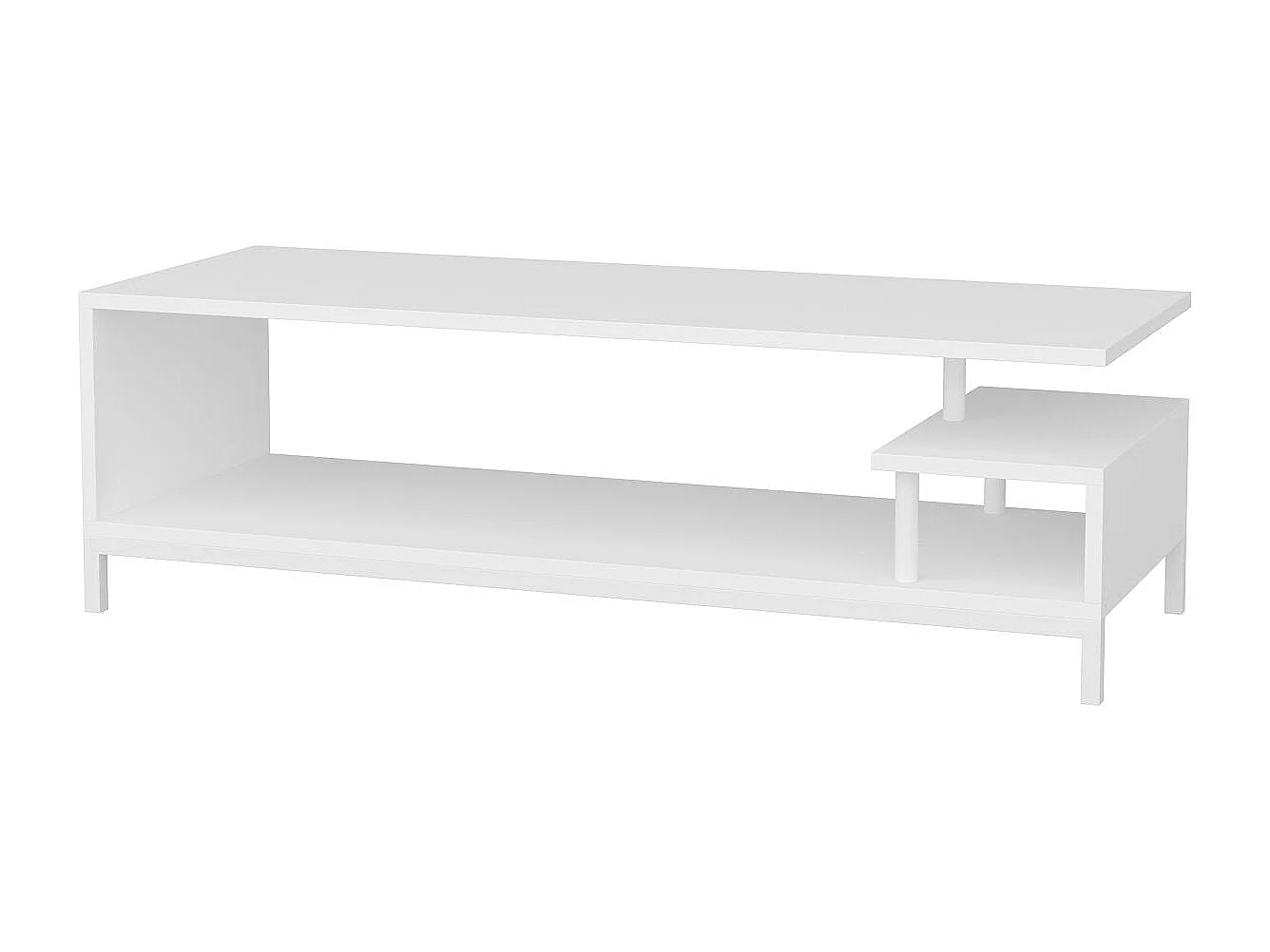 Meuble Tv design Kyrisa L120cm Métal et Bois Blanc
