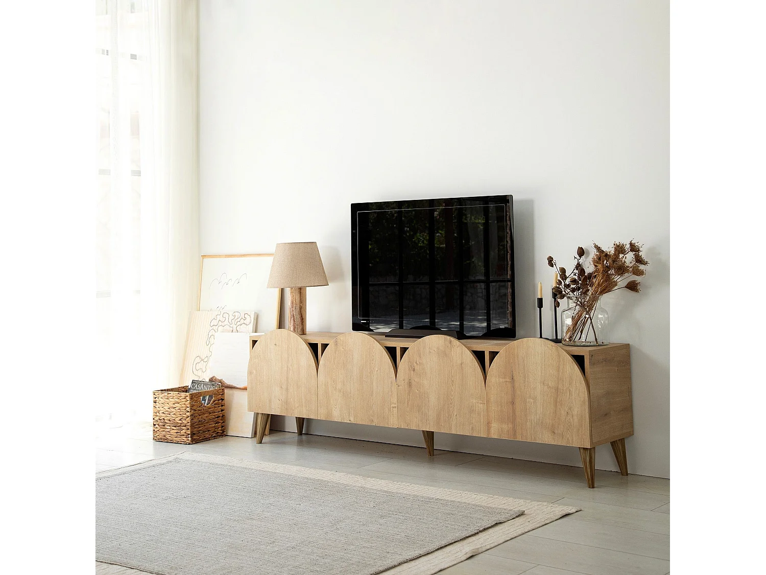 Mesa de tv Kailua 2067, Roble, 180x50x35cm