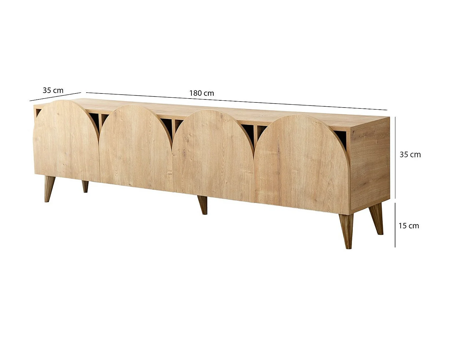 Mesa de tv Kailua 2067, Roble, 180x50x35cm