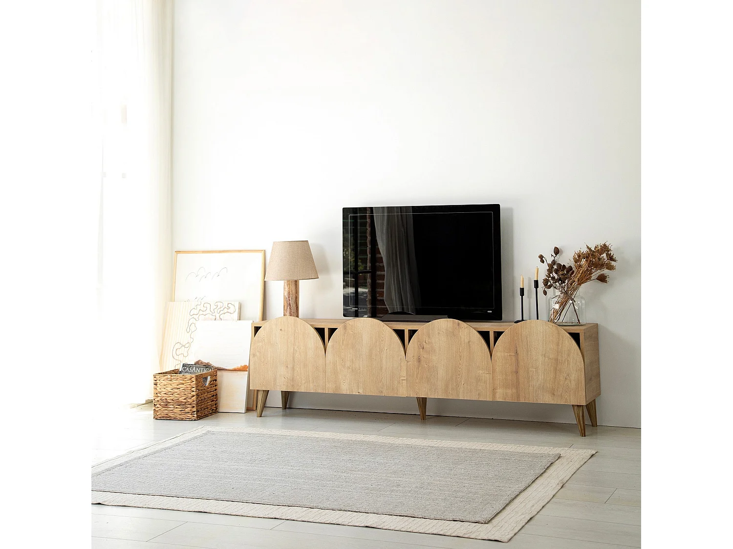 Mesa de tv Kailua 2067, Roble, 180x50x35cm