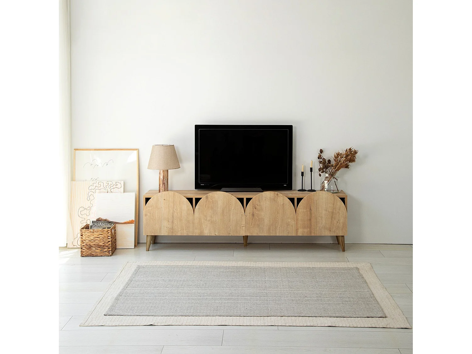 Meuble TV Marva 180cm Chêne clair