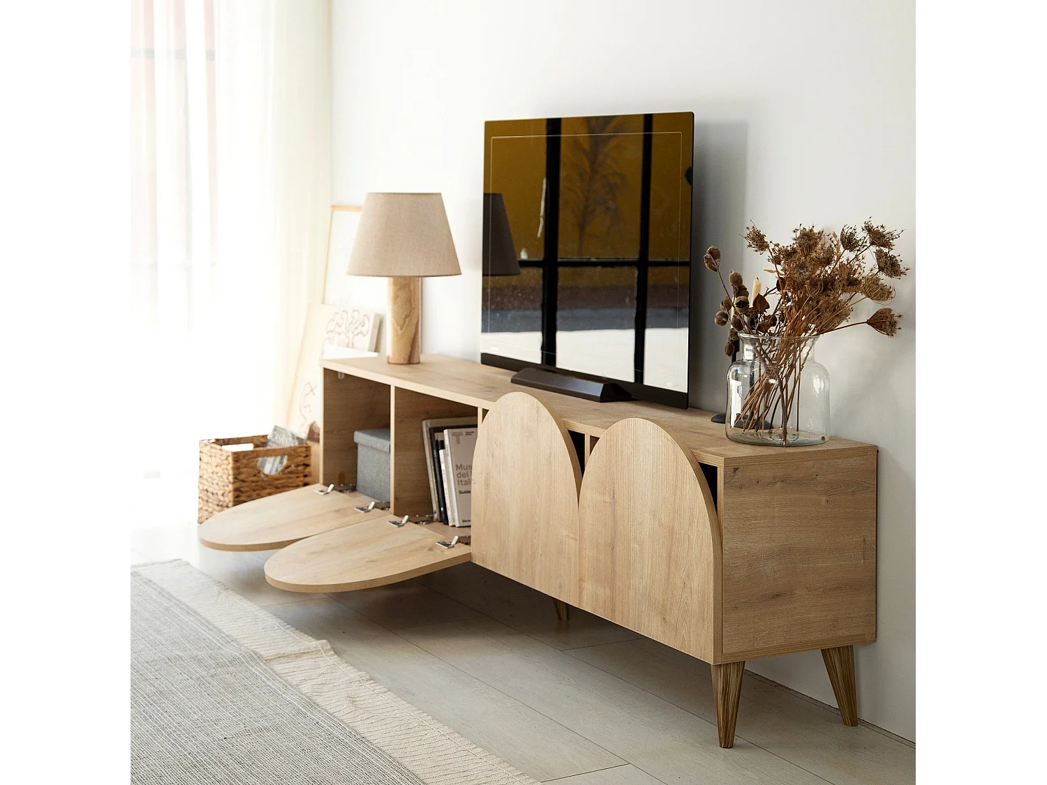 Meuble TV Marva 180cm Chêne clair