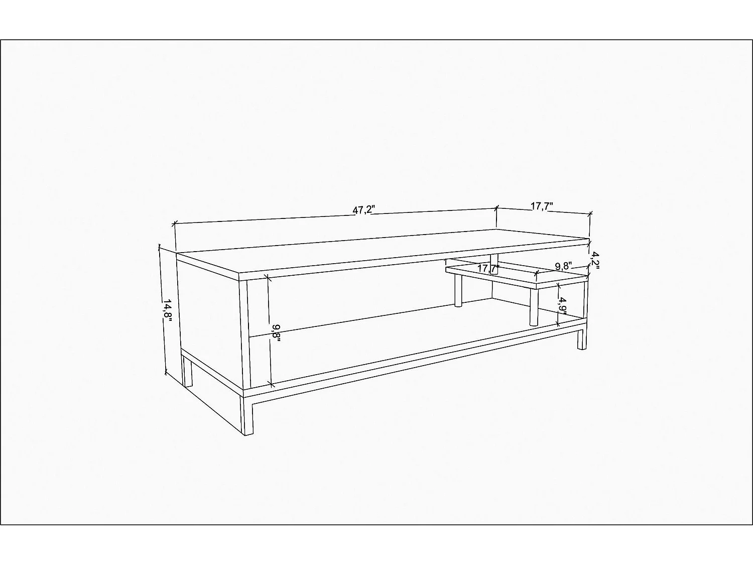 Meuble Tv design Kyrisa L120cm Métal Or et Bois Blanc