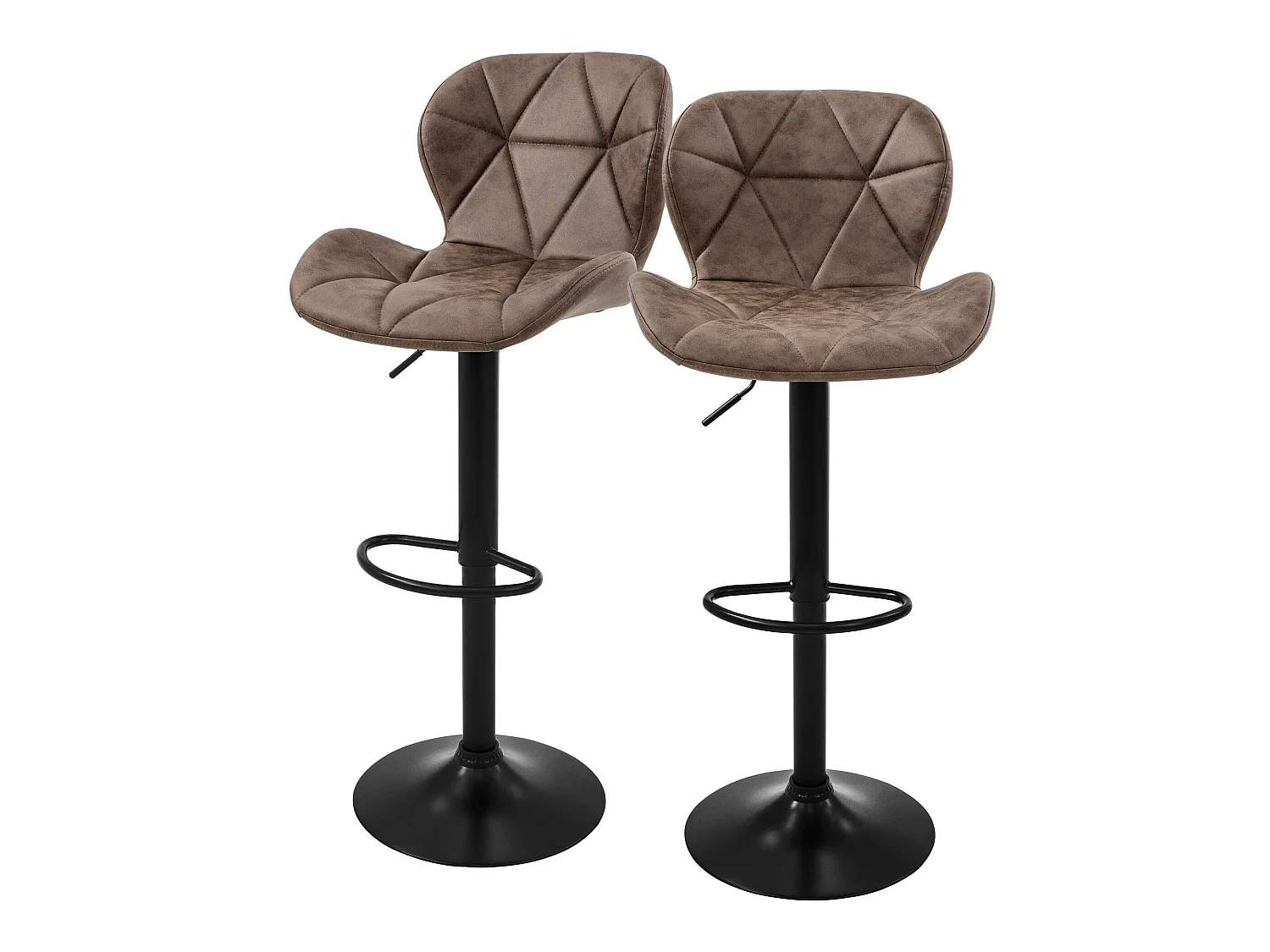 Lot de 2 tabourets de bar Réglable en hauteur Tabouret de bar avec repose-pieds