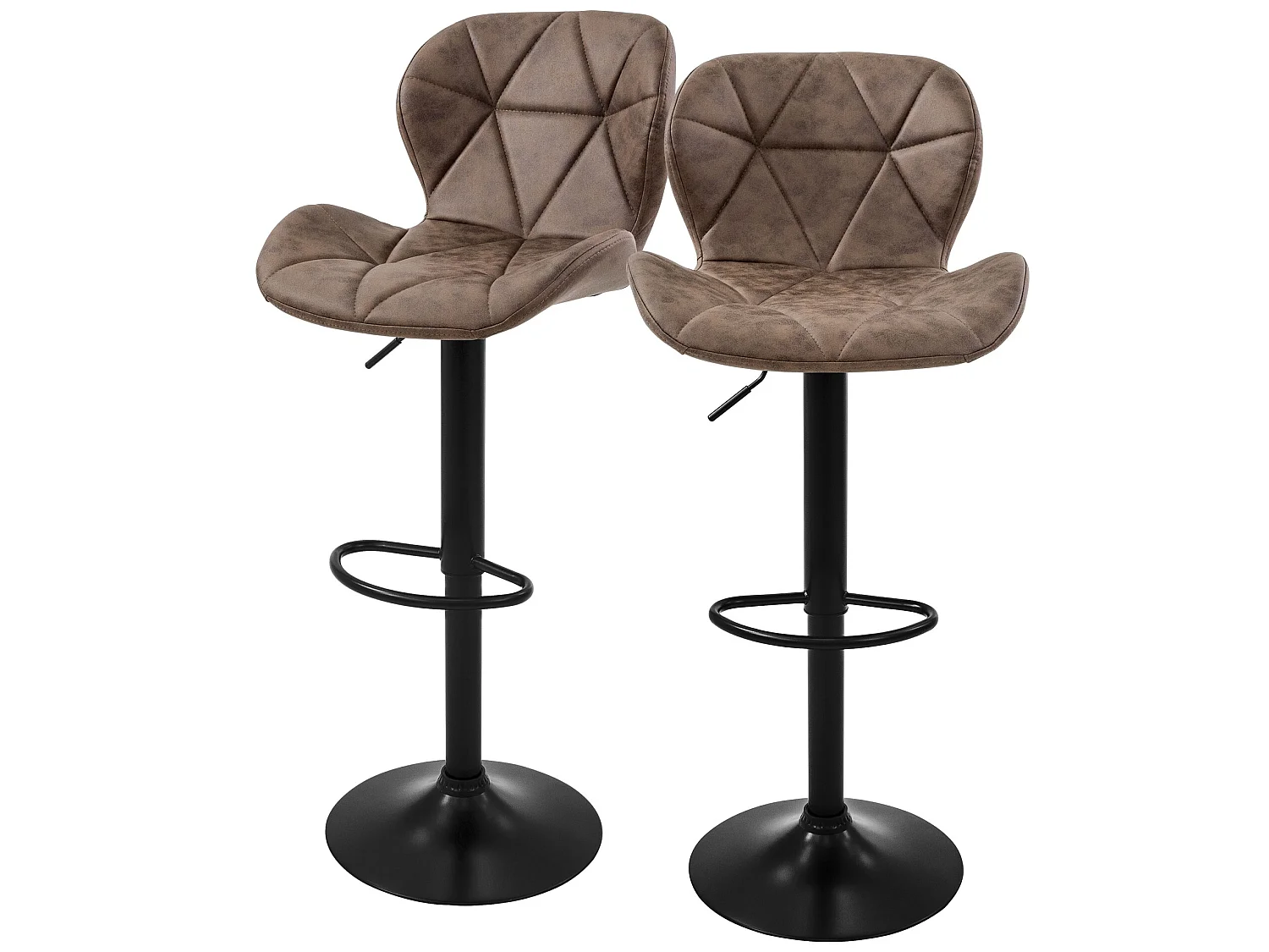 Lot de 2 tabourets de bar Réglable en hauteur Tabouret de bar avec repose-pieds