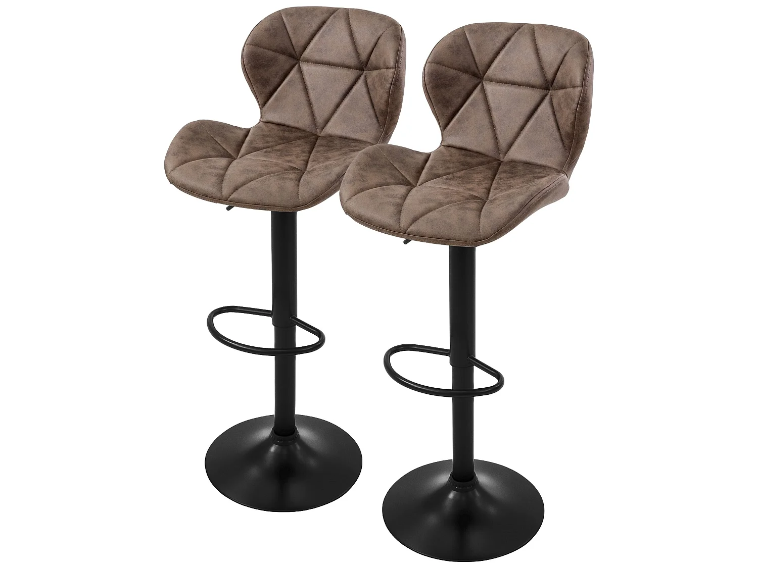 Lot de 2 tabourets de bar Réglable en hauteur Tabouret de bar avec repose-pieds