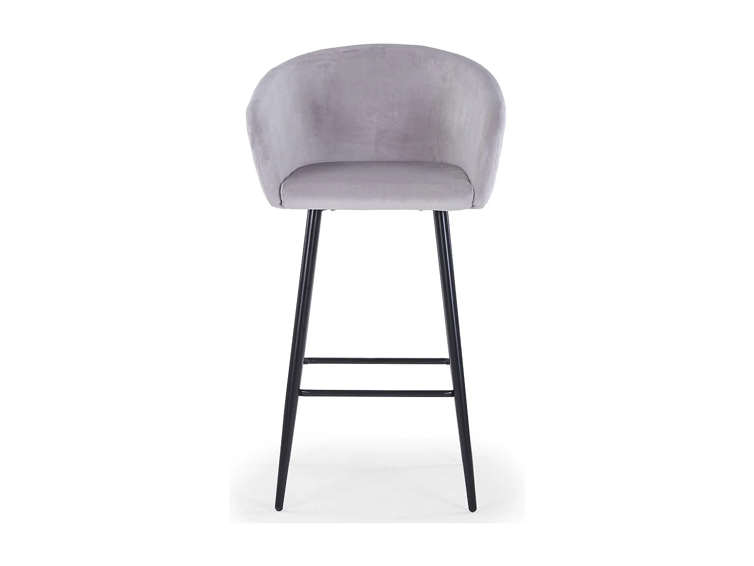 Lot de 3 chaises de bar Bobby Velours Argent