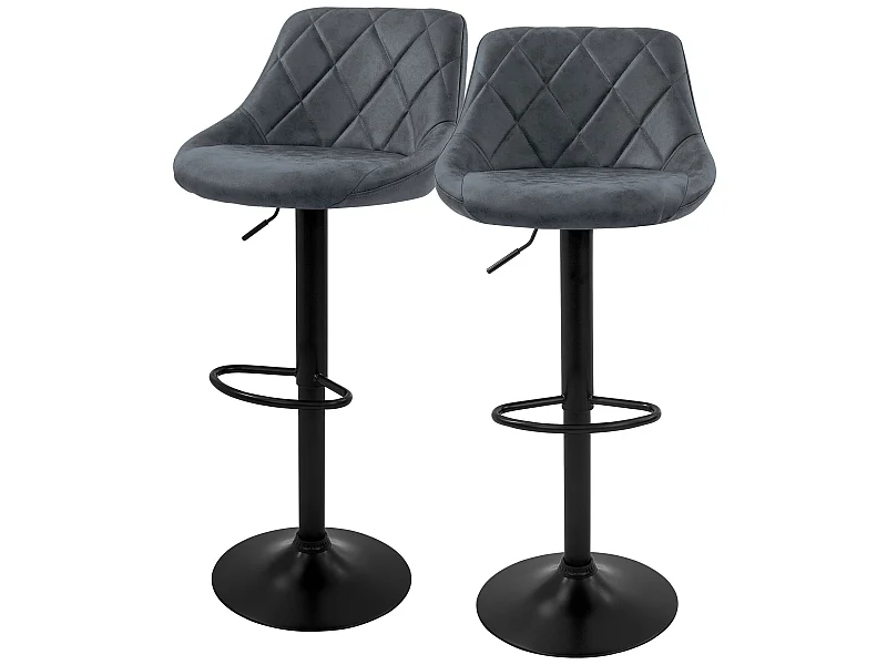 Lot de 2 tabourets de bar Réglables en hauteur Pivotant Chaise de bar Tabouret d
