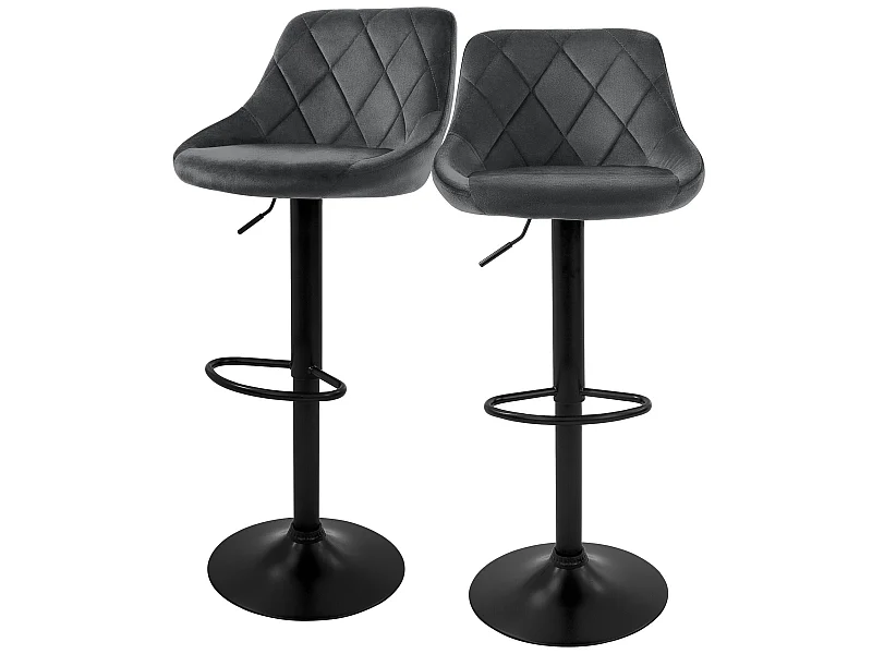 Lot de 2 tabourets de bar Réglables en hauteur Pivotants Chaise de bar Tabouret