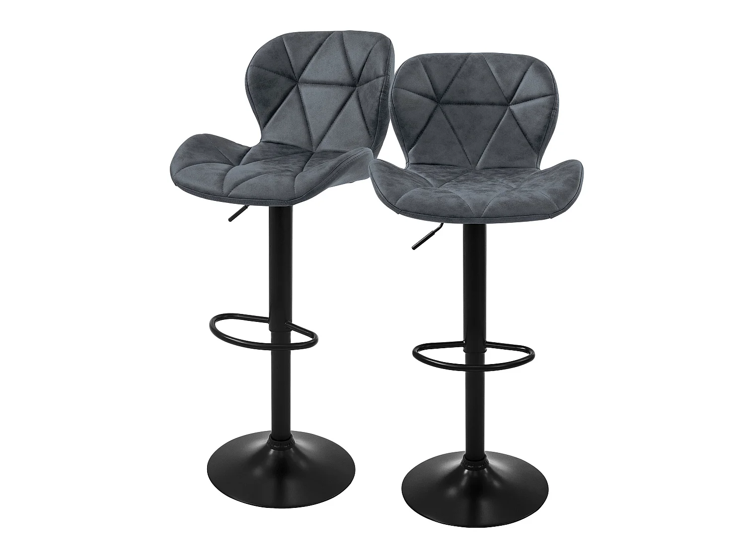 Lot de 2 tabourets de bar Réglable en hauteur Chaise de bar Tabouret de bistrot