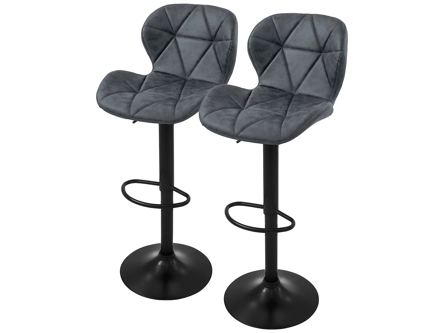 Lot de 2 tabourets de bar Réglable en hauteur Chaise de bar Tabouret de bistrot