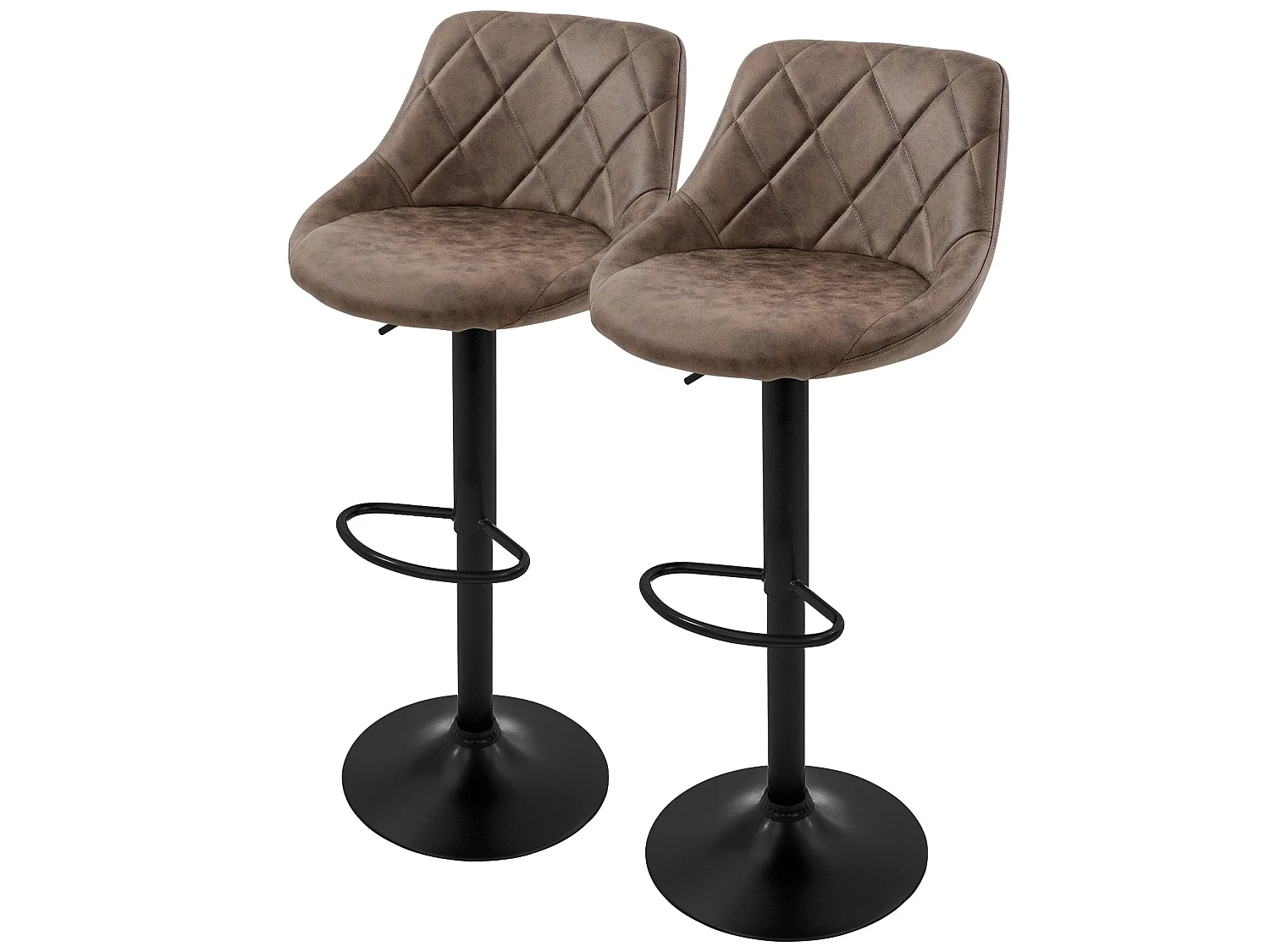 Lote de 2 taburetes de bar Taburete de bar giratorio regulable en altura Taburet