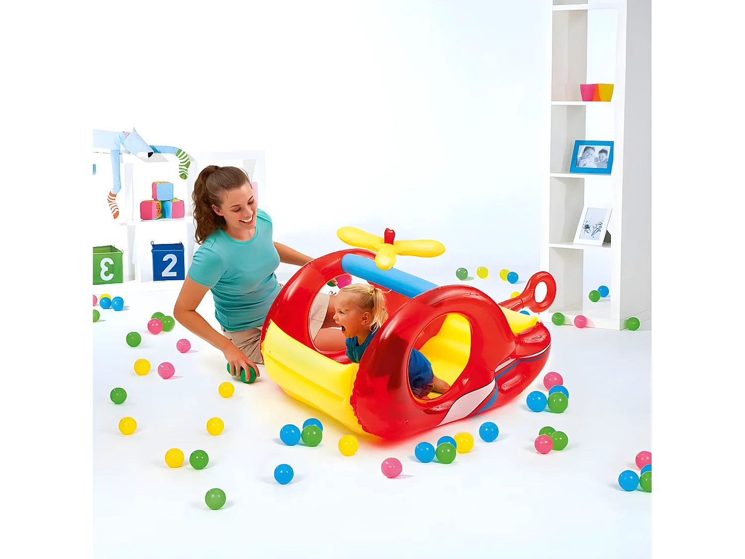 Piscine à Boules Gonflable Bestway Helicoptère 132x79x68 cm