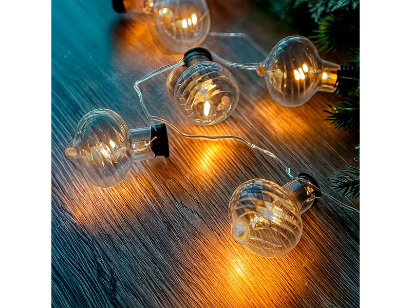 Guirlande Lumineuse LED à Piles Onion 2 m  2700K Blanc chaud