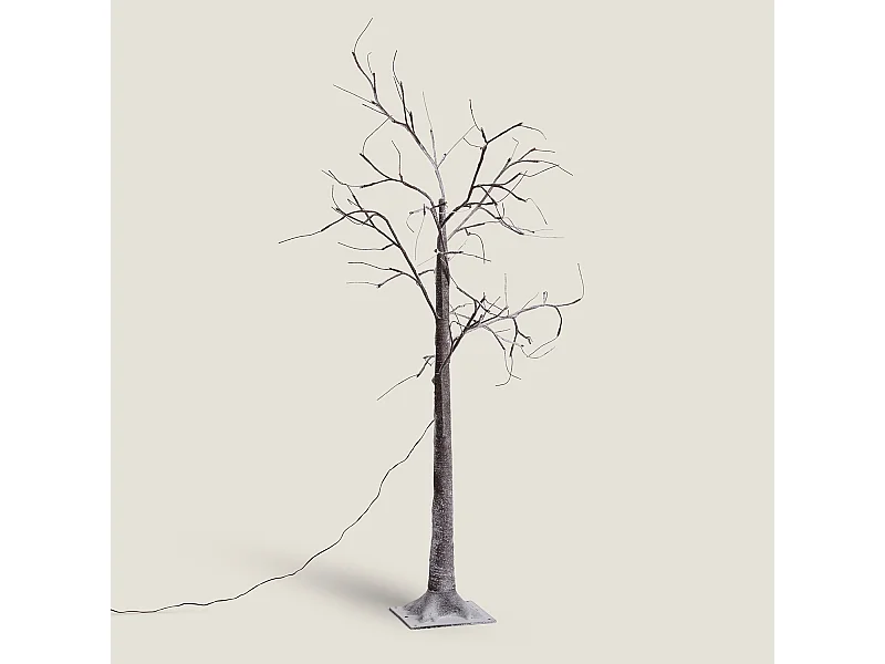 Árbol de Navidad 64 LED 150 cm Blanco Cálido Marrón oscuro