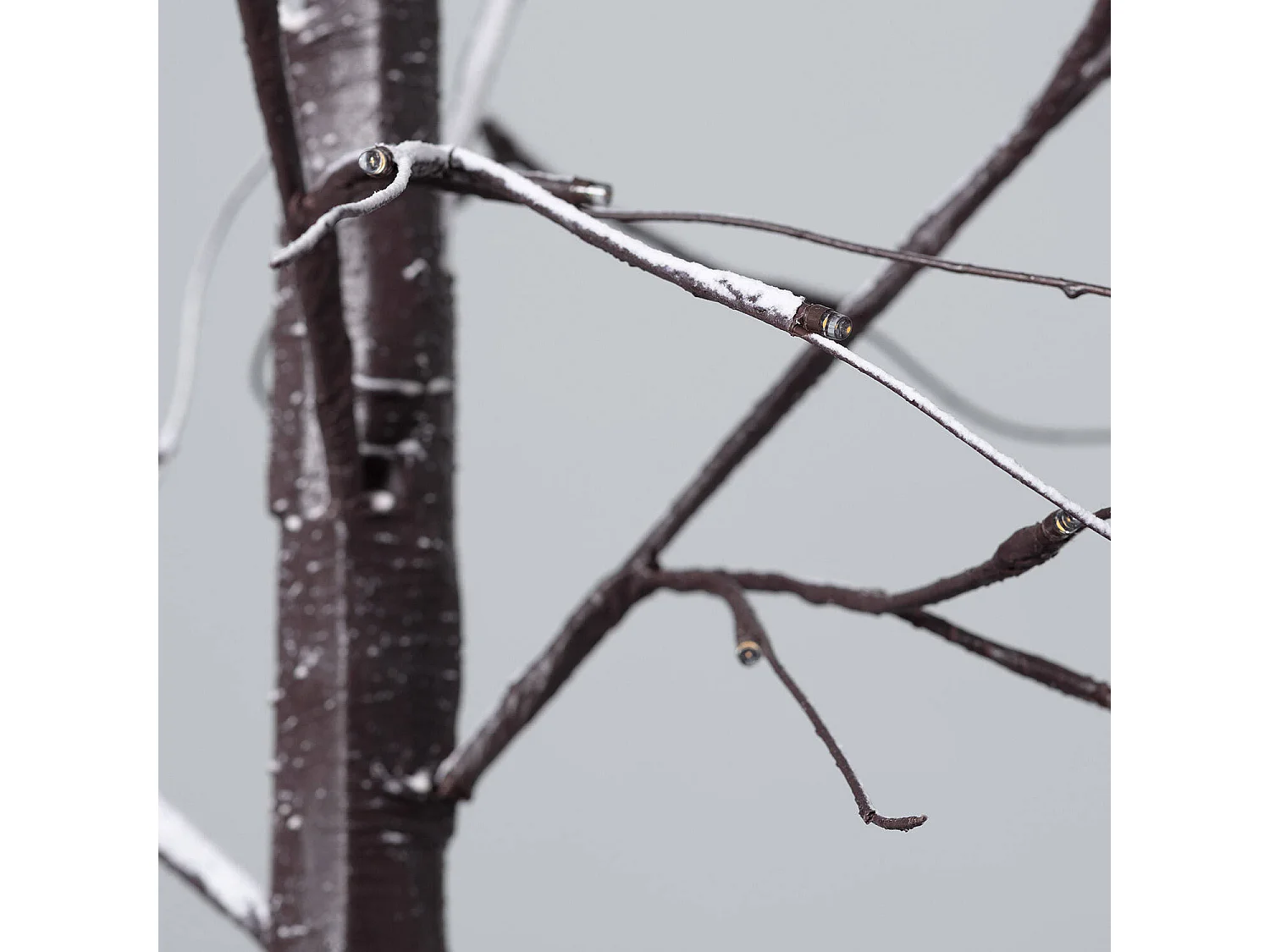 Sapin de Noël 64 LED 150cm Blanc Chaud  Marron foncé