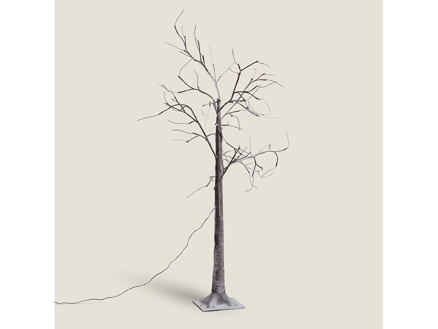 Árbol de Navidad 64 LED 150 cm Blanco Cálido Marrón oscuro