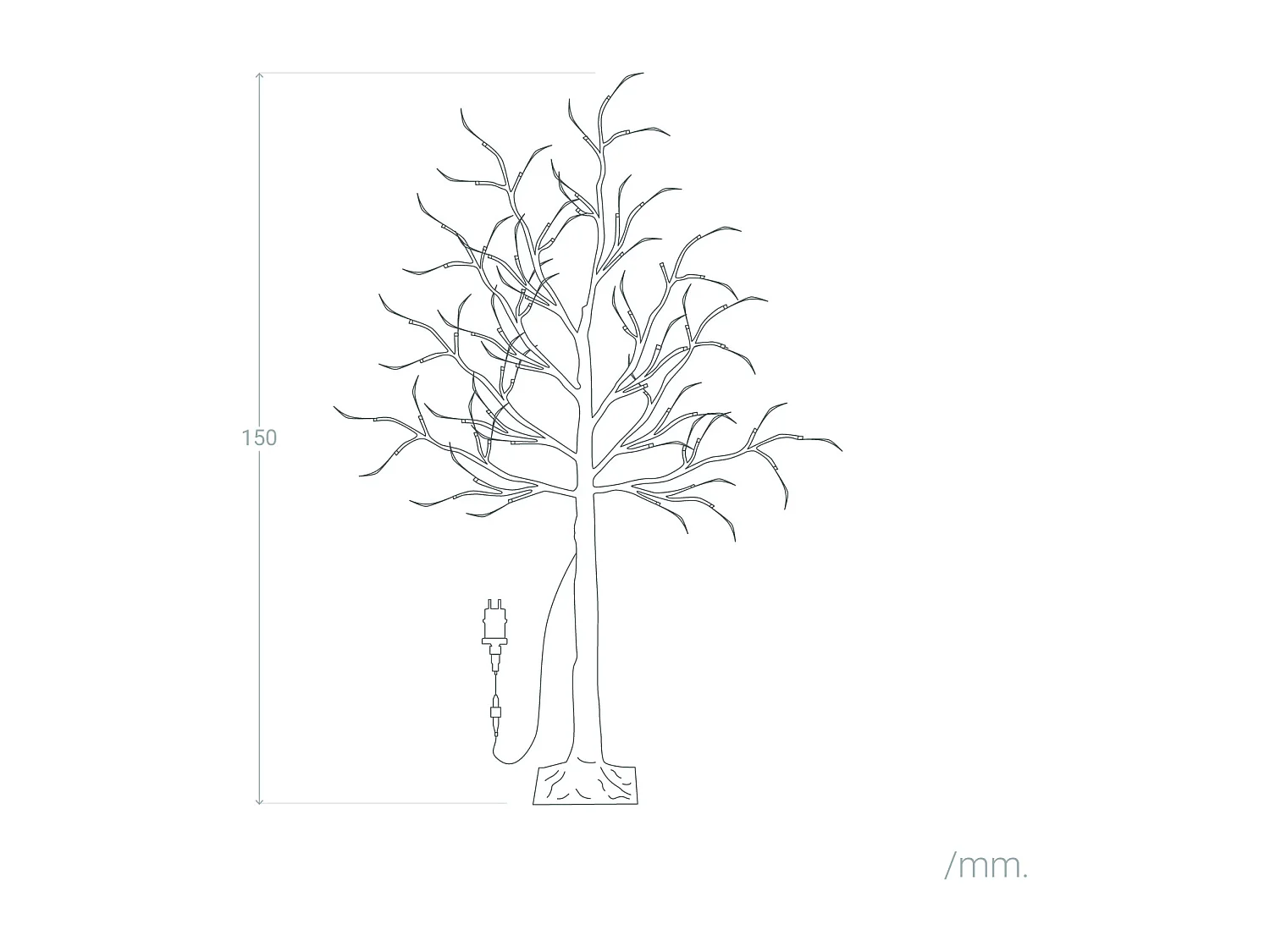 Árbol de Navidad 64 LED 150 cm Blanco Cálido Marrón oscuro