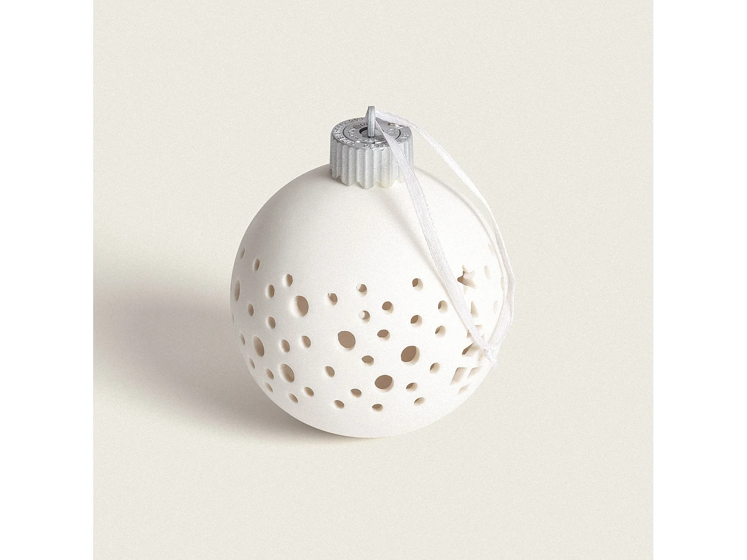Palla di Natale LED Porcelana con Batteria Estella Bianco