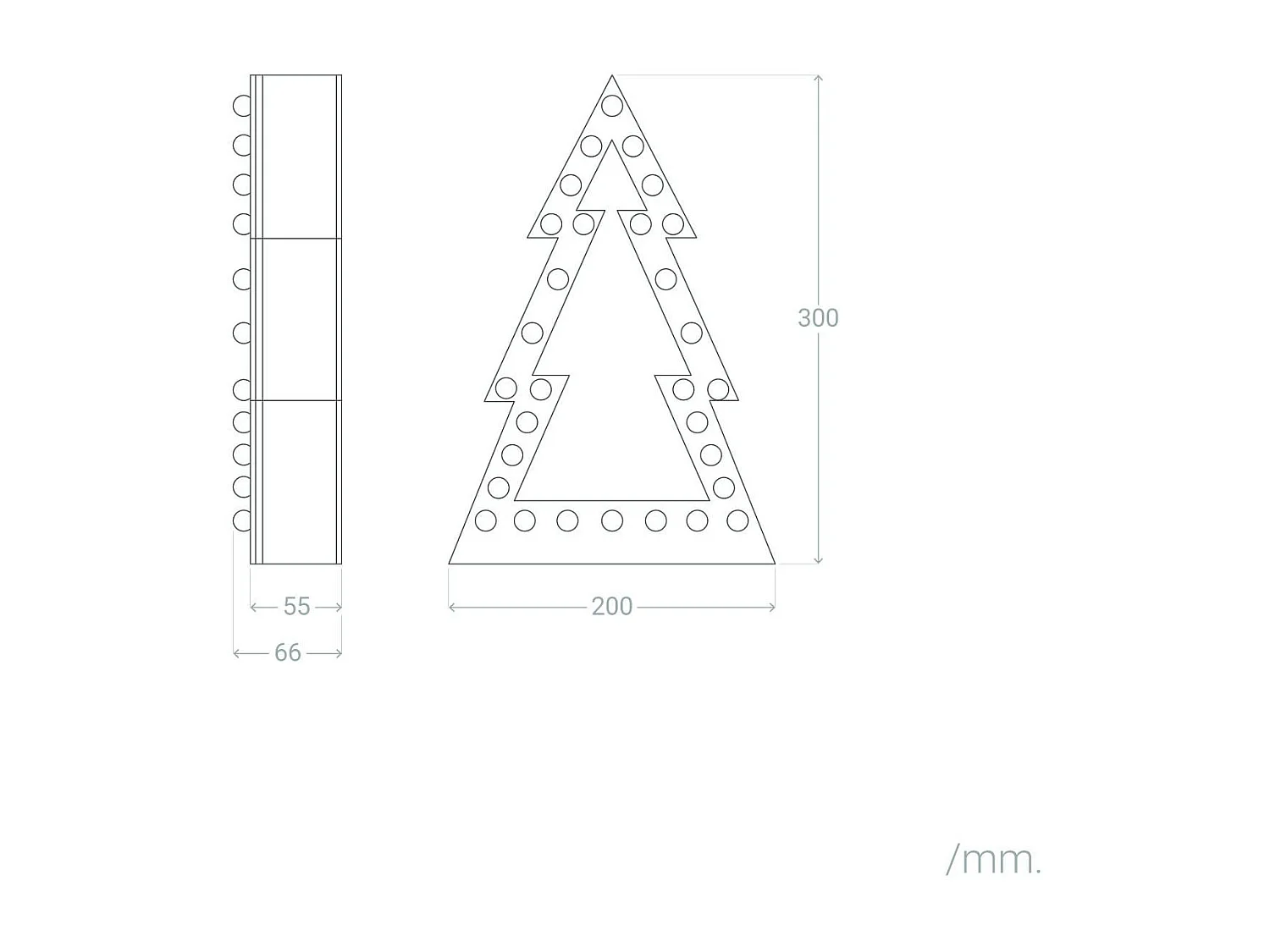 Albero di Natale Legno LED con Batteria Gaspar Naturale