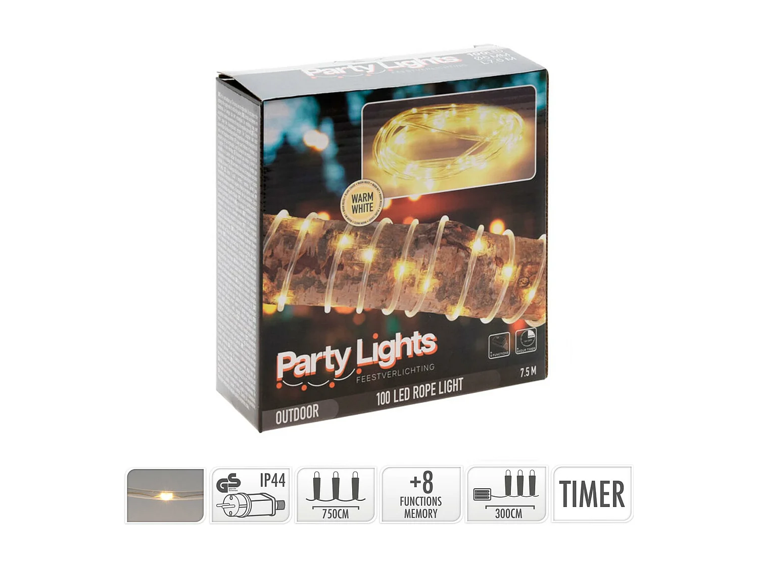 Manguera Slim LED Redonda 220V AC 14 LED/m Blanco Cálido IP44 7.5m 2700K Blanco Cálido