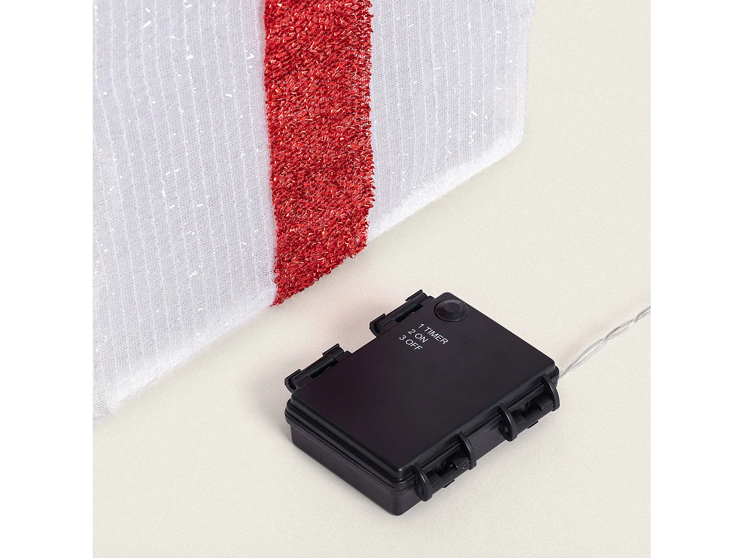 Pack de 3 Cajas Regalo de Navidad LED con Batería Noelle Blanco / Rojo