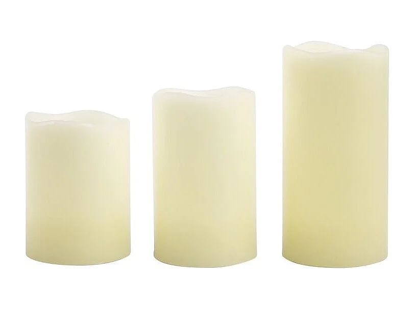 Pack de 3 Bougies LED Cire Naturelle 23V