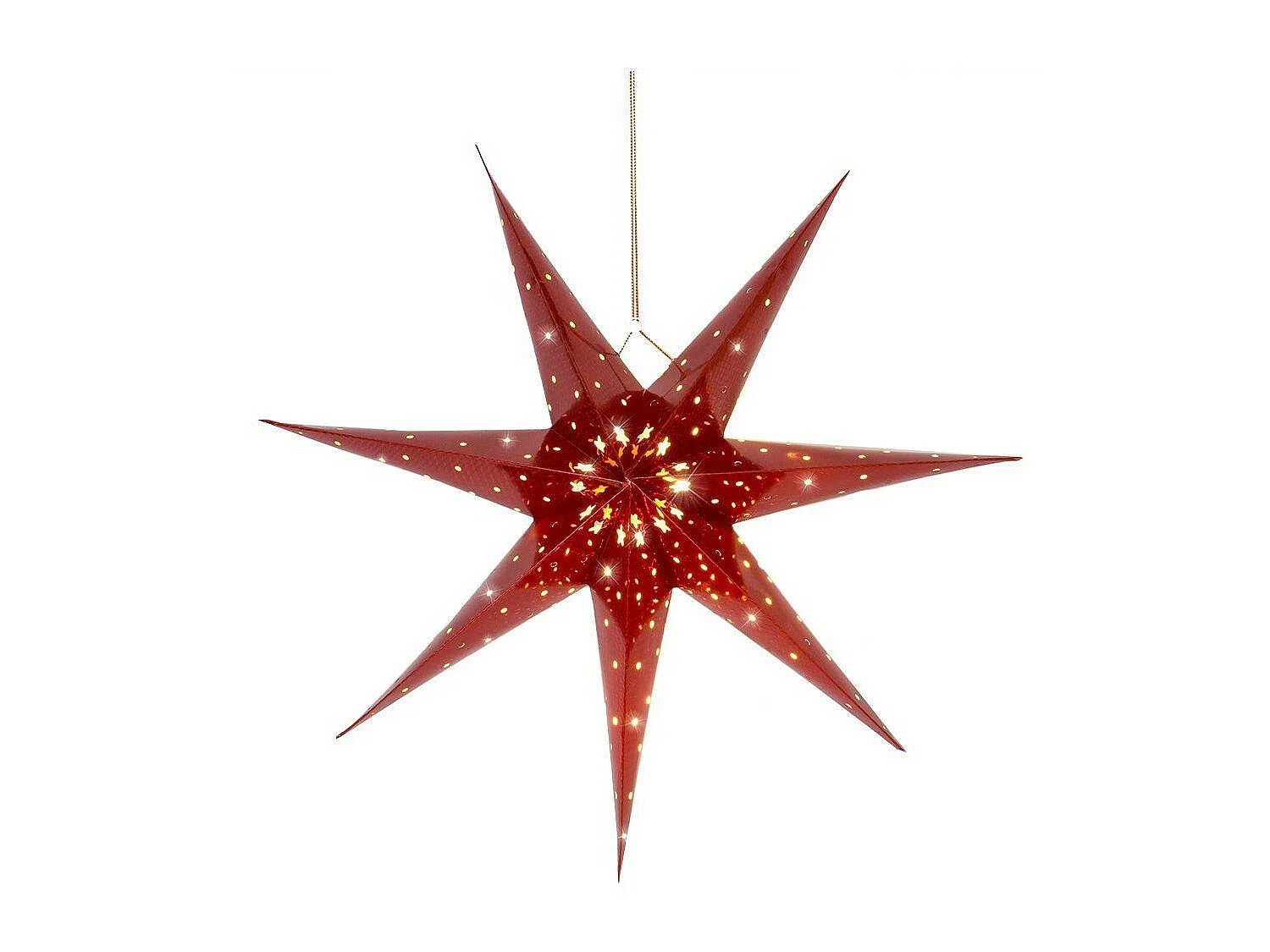 Etoile LED Papier à Piles 60 cm Merhba Rouge