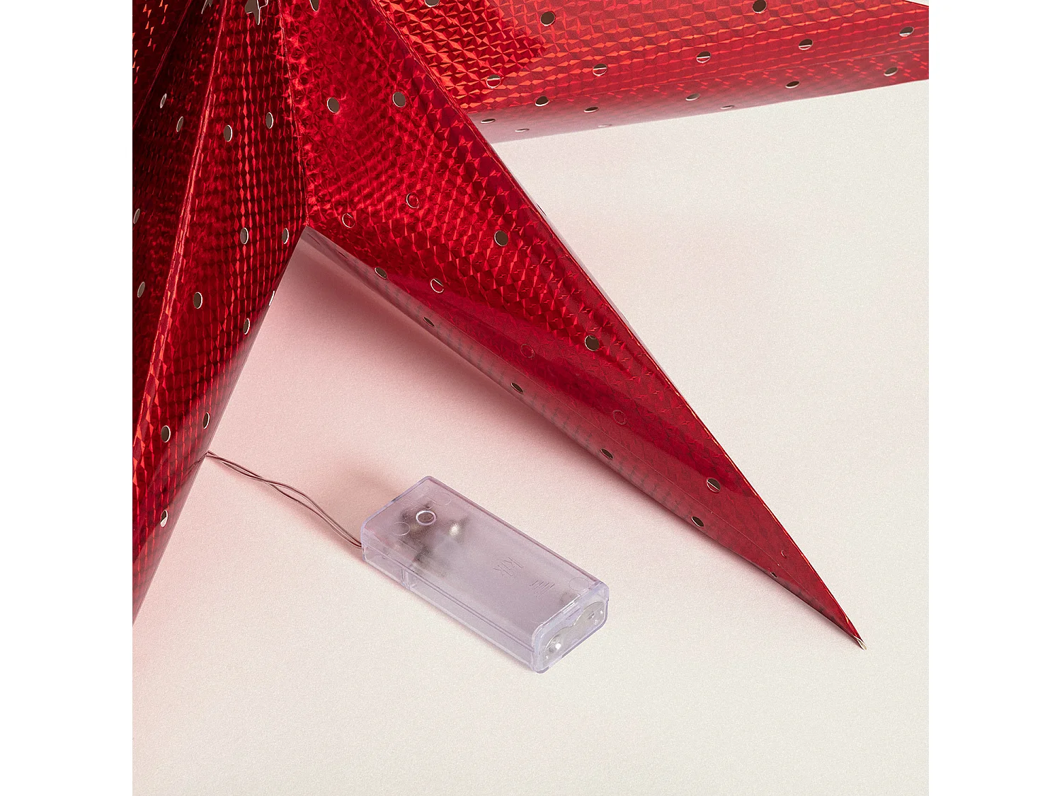 Etoile LED Papier à Piles 60 cm Merhba Rouge